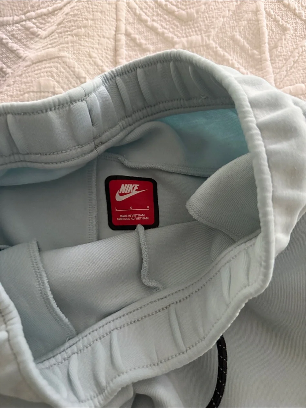 Nike Tech Blue Zip-Up Hoodie Set with Dark Trim - Picture 3 of 6
